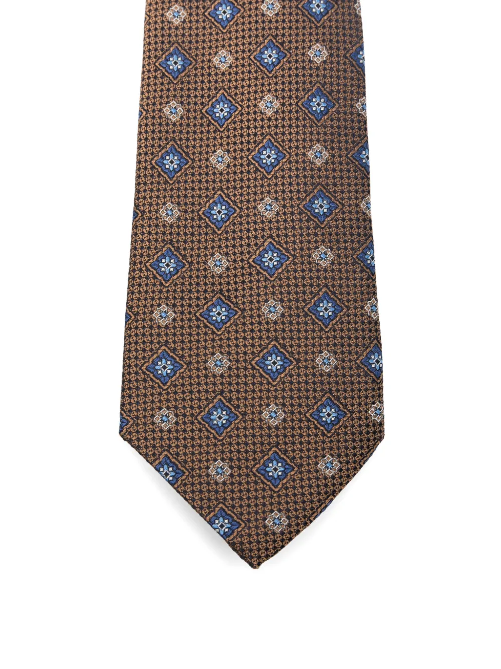 Canali Geometric-pattern Tie In Brown