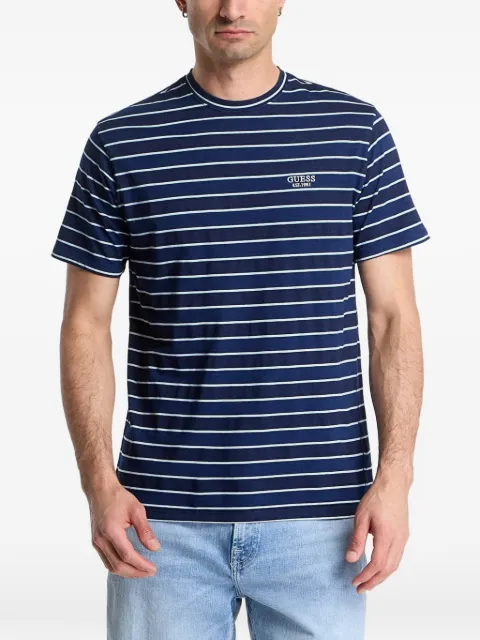 GUESS USA Koszulka w paski striped logo-print T-shirt