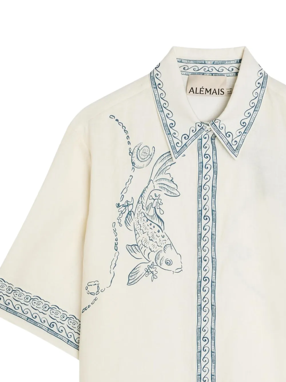 ALEMAIS Lucky blouse met korte mouwen Wit