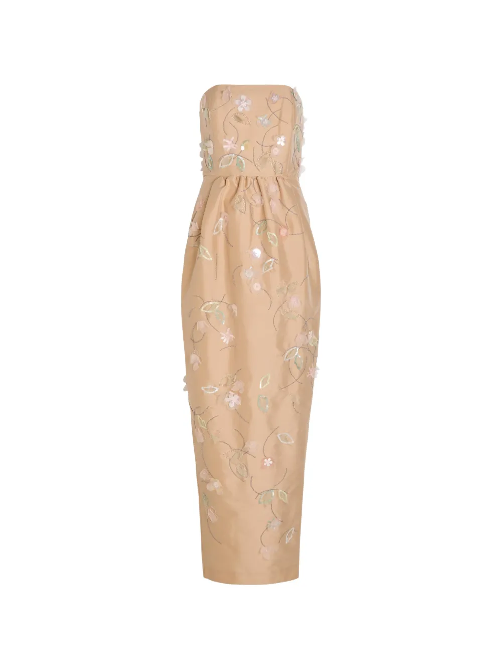 Bernadette Lena floral-embroidered midi dress - Neutrals