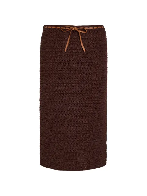 Tod's crochet drawstring-waist midi skirt