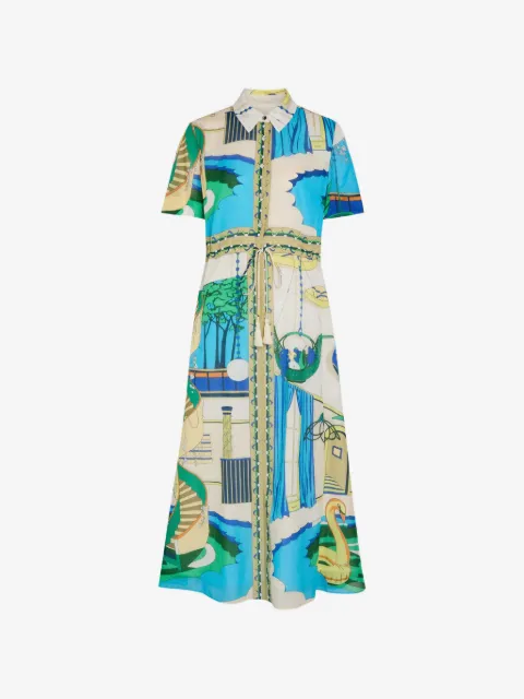 Tory Burch vestido camisero con estampado gráfico