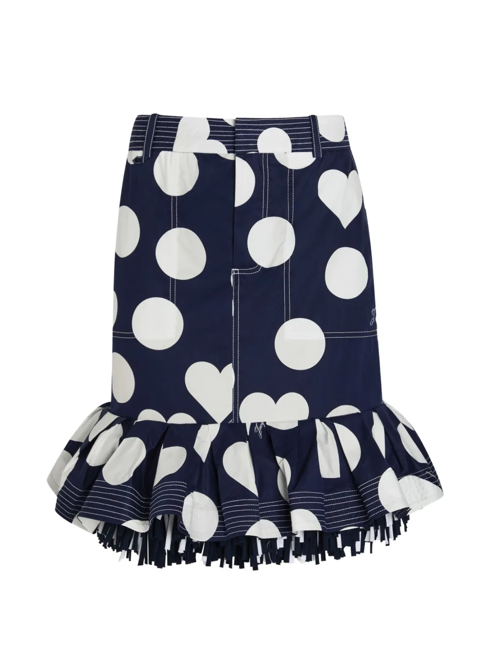 Jacquemus Cabana heart-print ruffled midi skirt - Blau