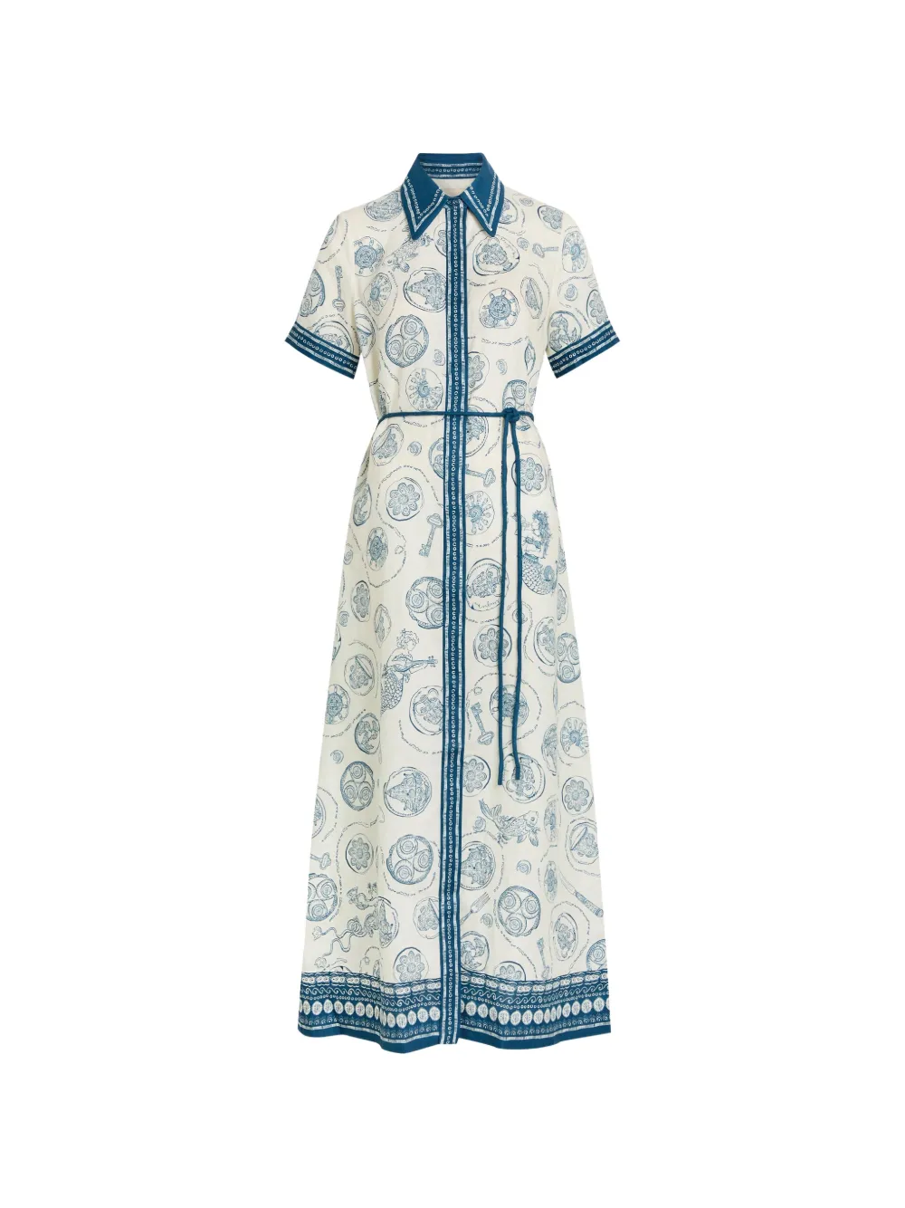 ALEMAIS Lucky belted maxi shirt dress - Nude