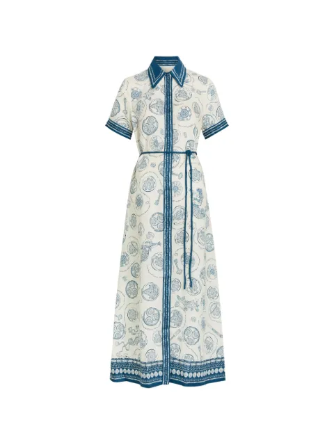 ALEMAIS Lucky belted maxi shirt dress