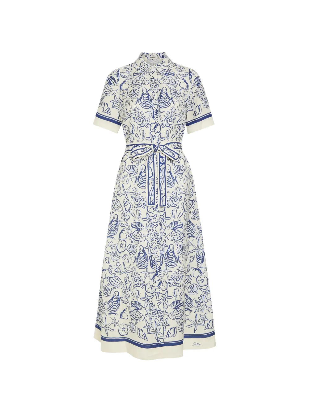 Simkhai Audria seashell-print belted midi dress - Bianco