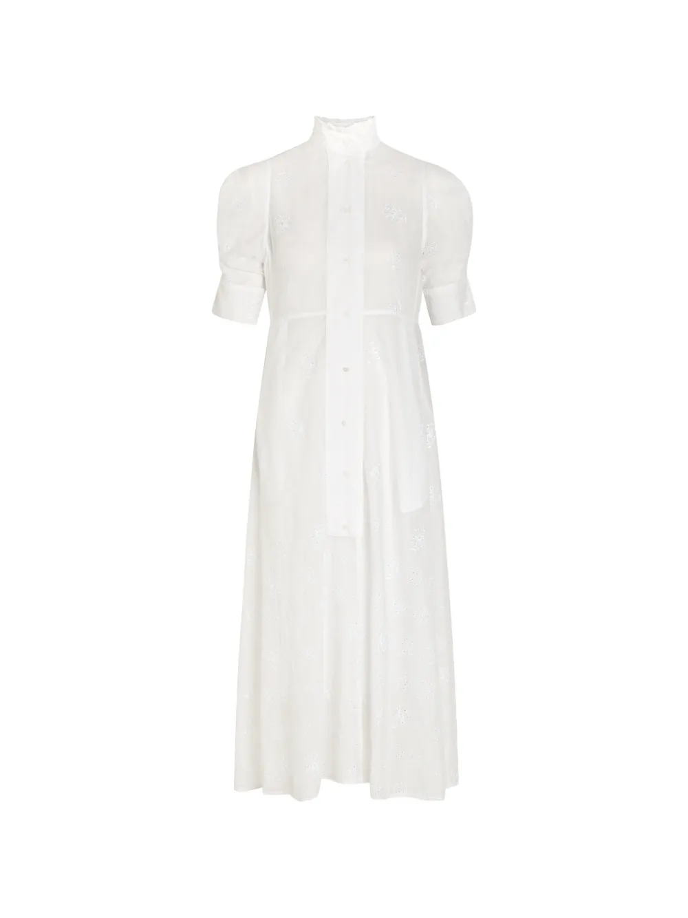 Thierry Colson Venetia broderie-anglaise ruffled-collar midi dress - Bianco