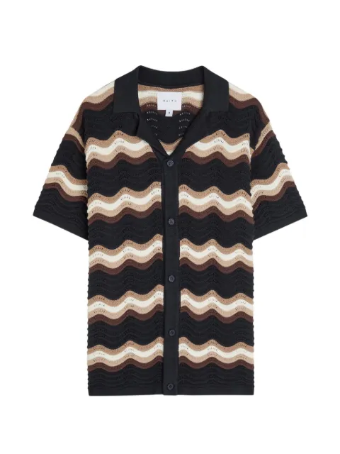 RAITH Primavera chevron-knit short-sleeve polo shirt