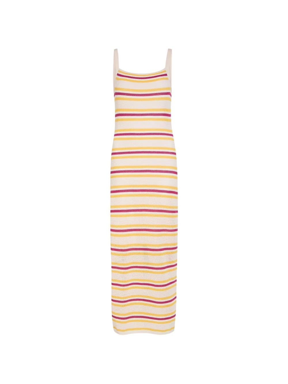 Simkhai striped pointelle-knit midi dress - Toni neutri