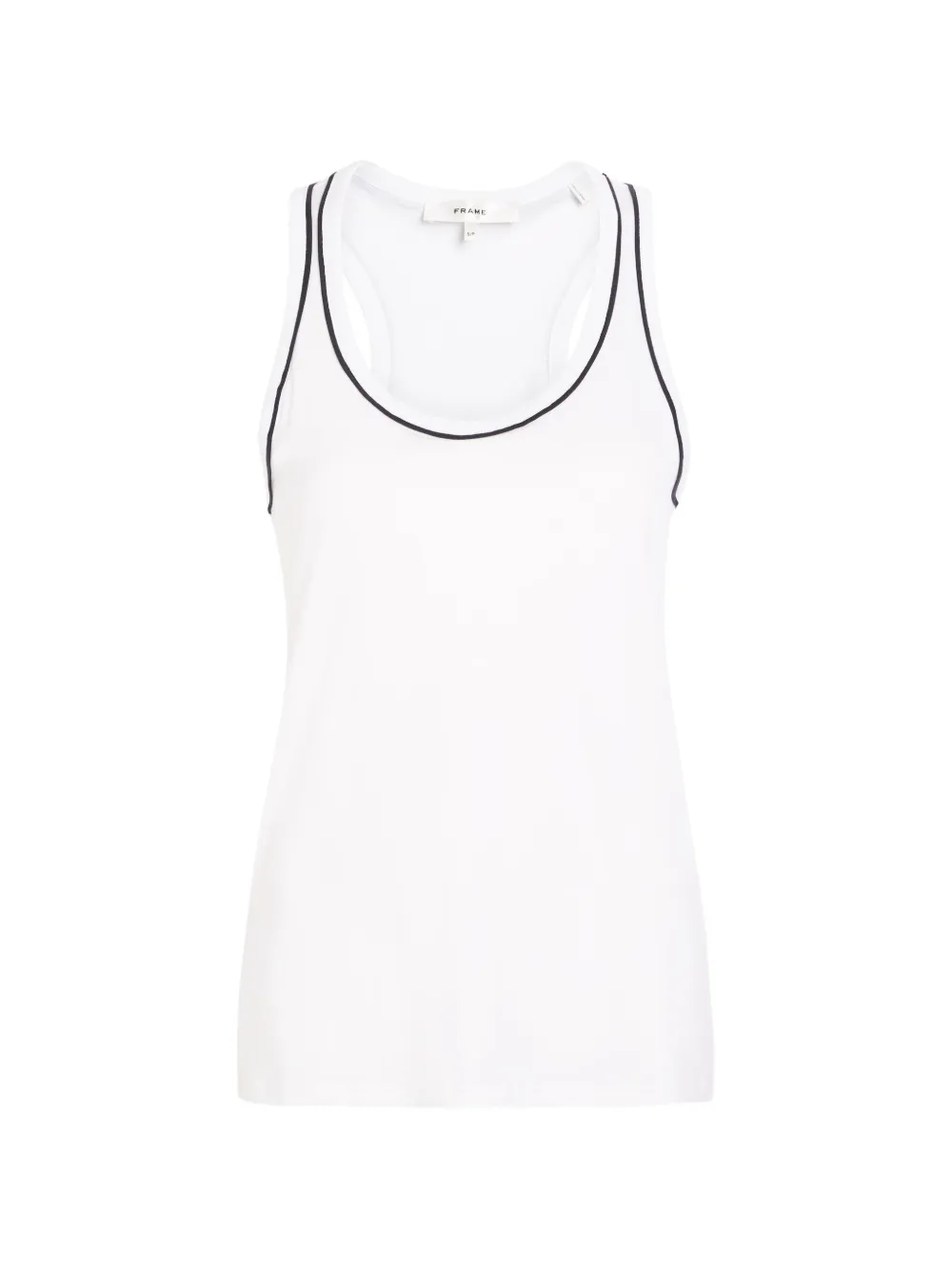FRAME The ringer contrast-trim racerback tank top - Bianco