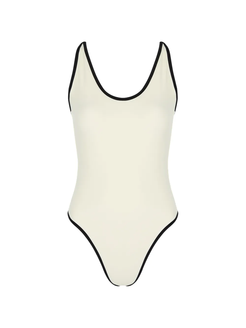 SOLAQUA Swim I contrast-trim swimsuit - Toni neutri