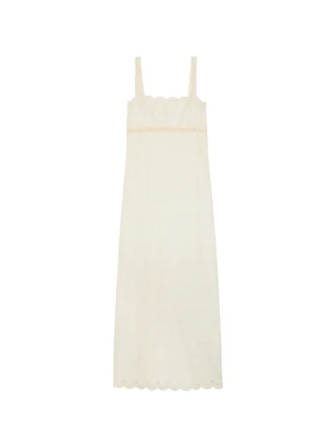 SOLAQUA Milla broderie-anglaise scalloped maxi dress