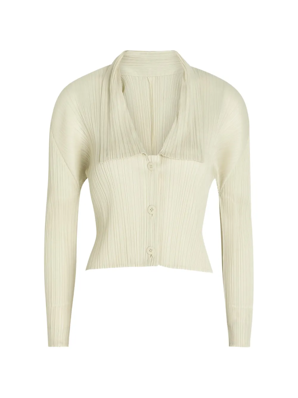 Issey Miyake plissé-effect button-fastening jacket - Toni neutri