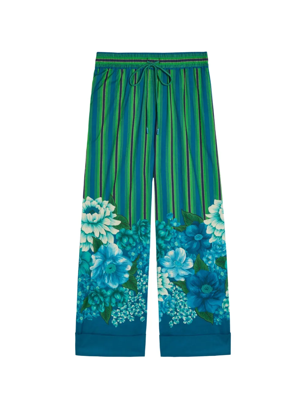 ALEMAIS Margo floral-print striped trousers - Blu
