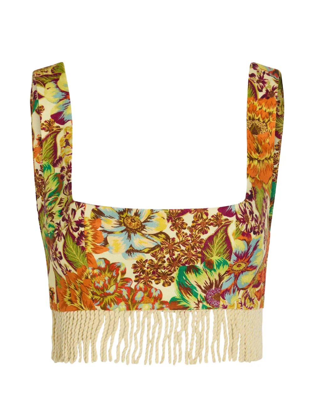 ALEMAIS Lana floral-print top - Toni neutri