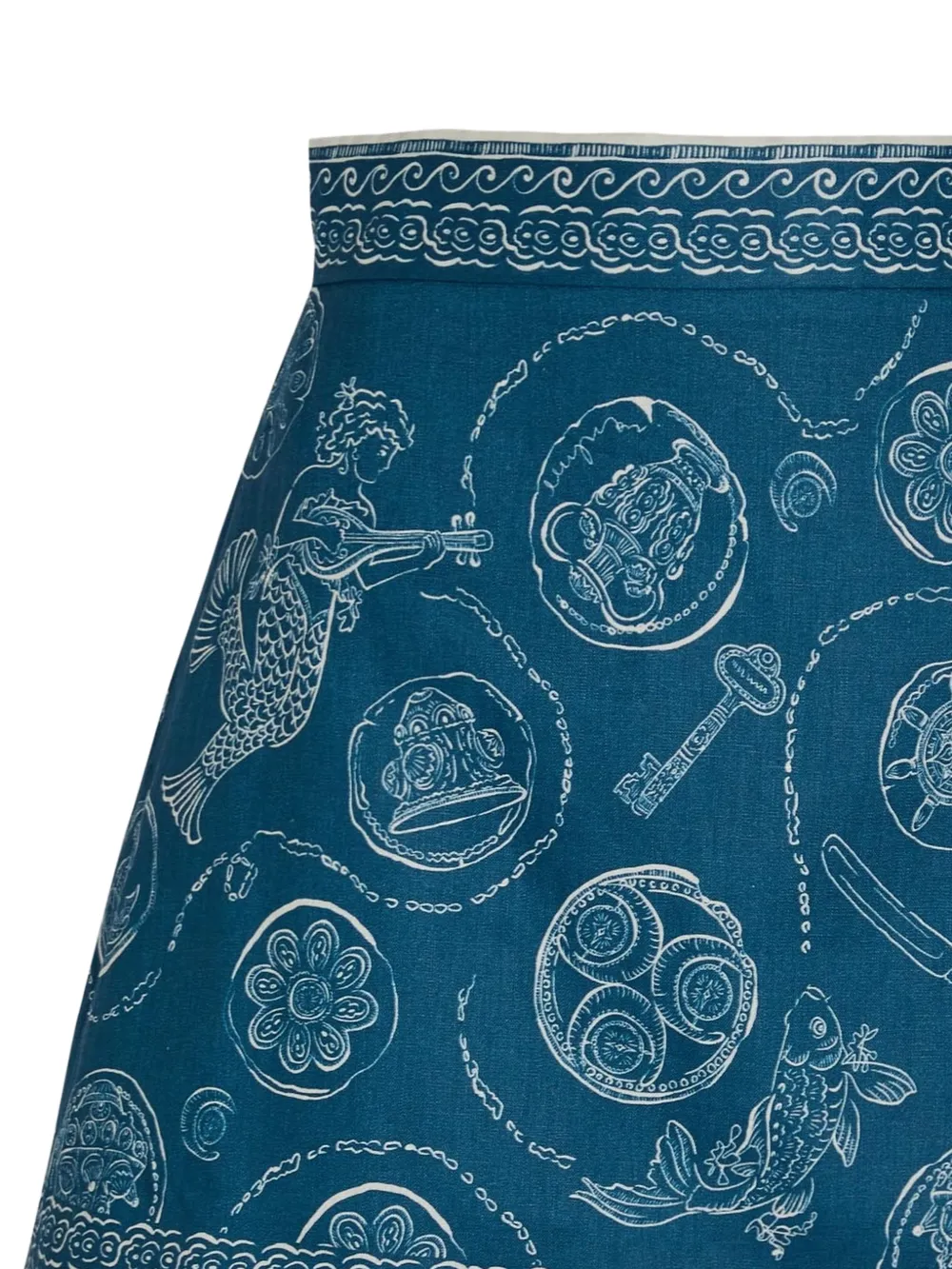 ALEMAIS Lucky mini-rok met print Blauw