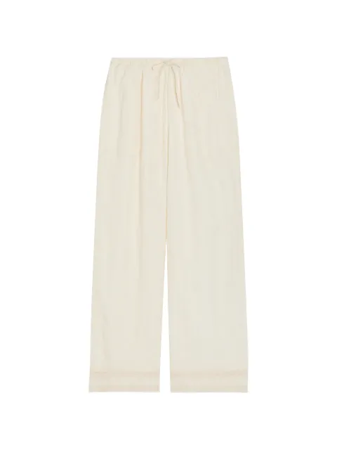 SOLAQUA floral-embroidered drawstring trousers