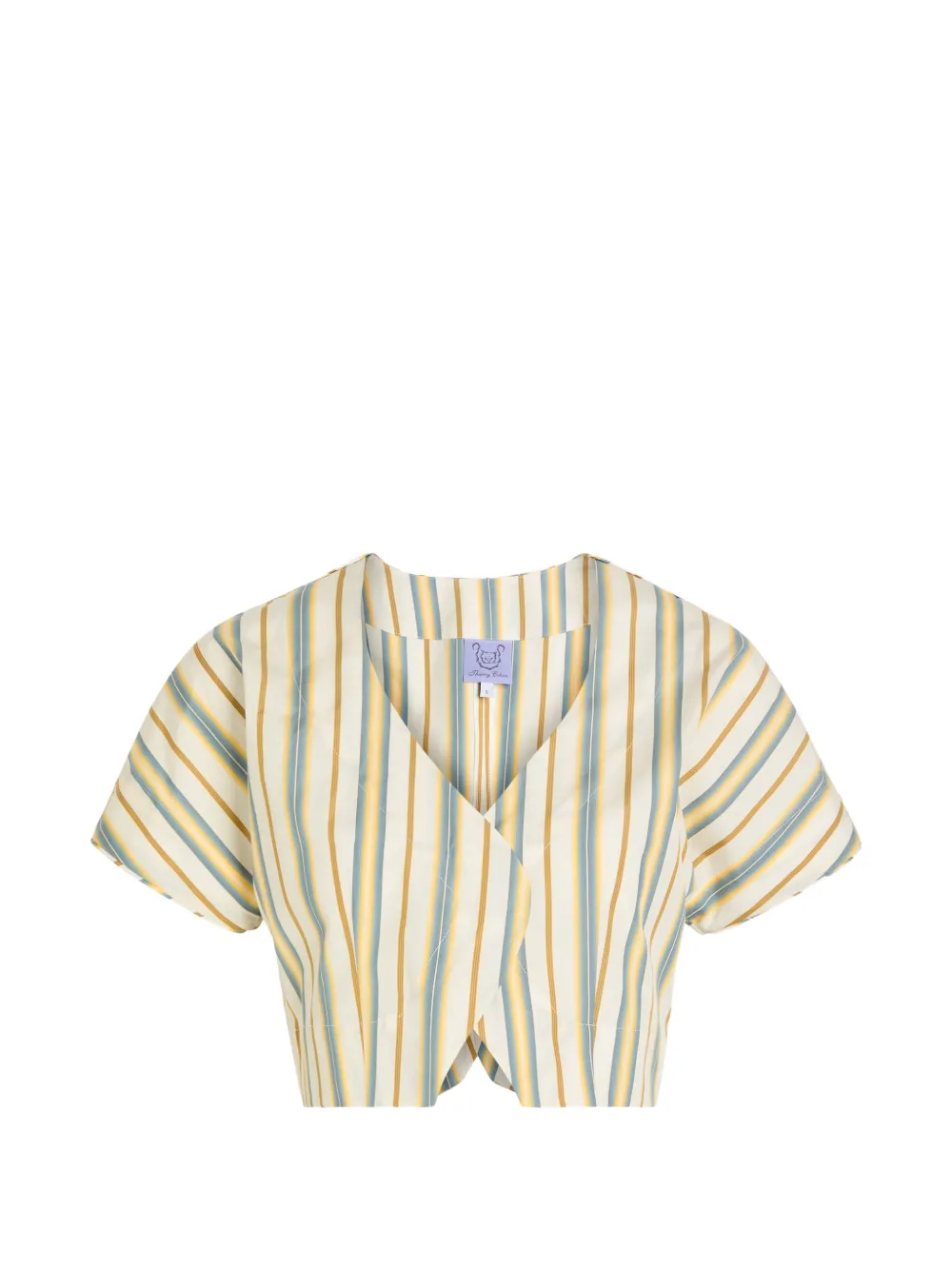 Thierry Colson striped-pattern cropped blouse - Giallo