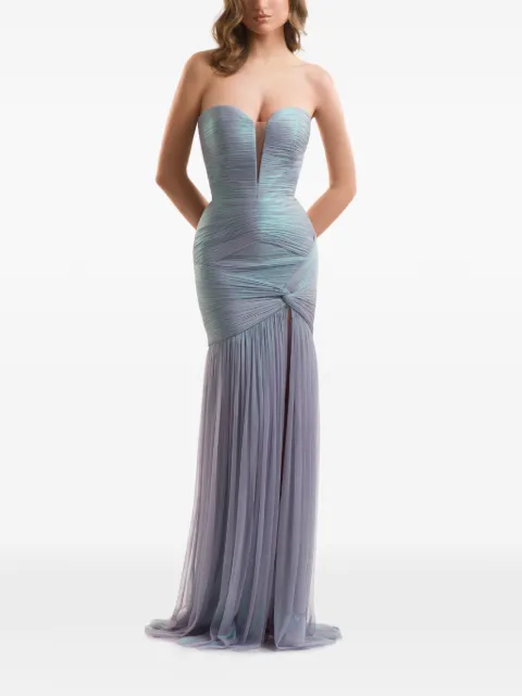 IMROSKA ruched slit-detail dress