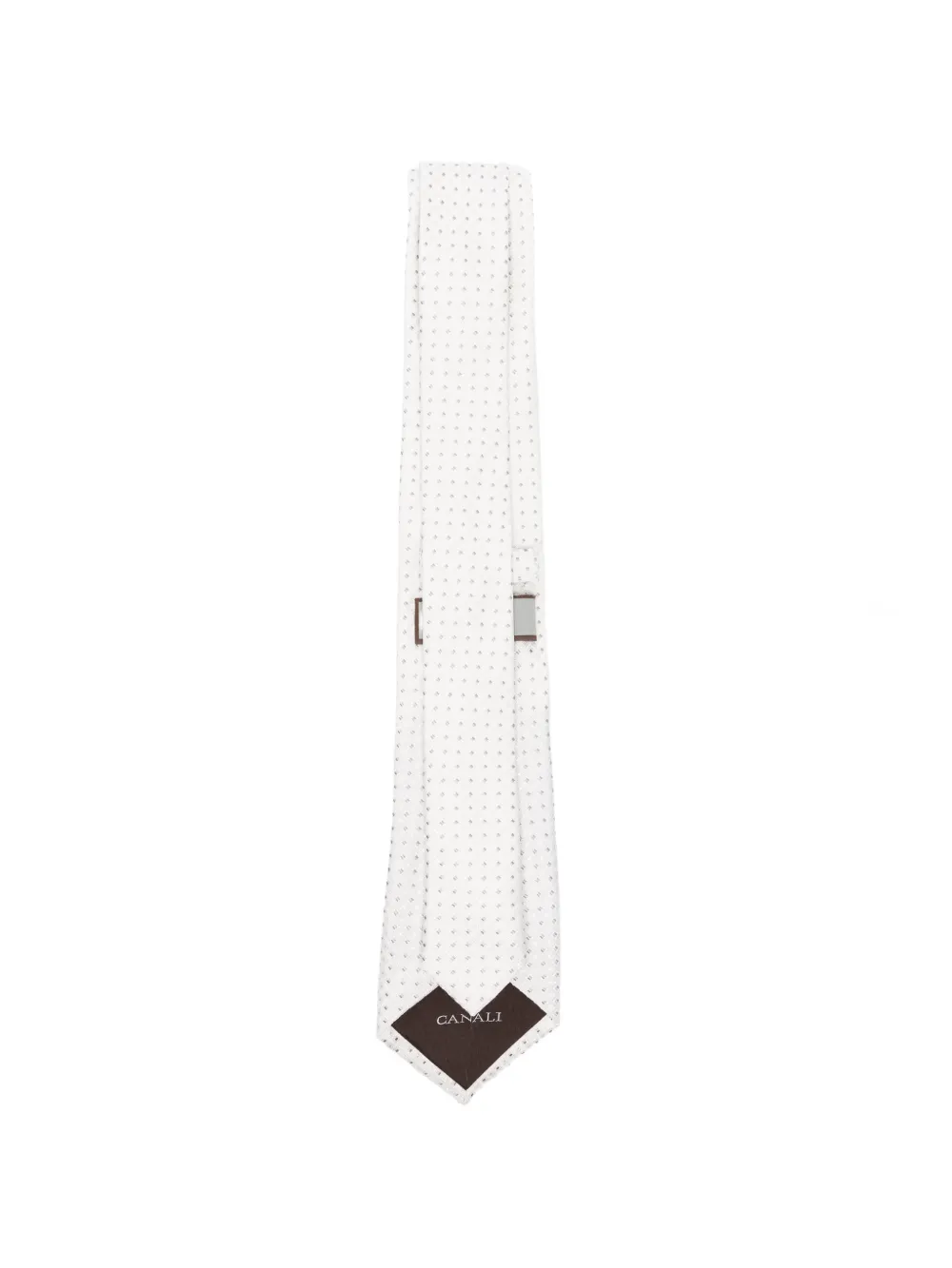 Canali Stropdas met patroon Wit