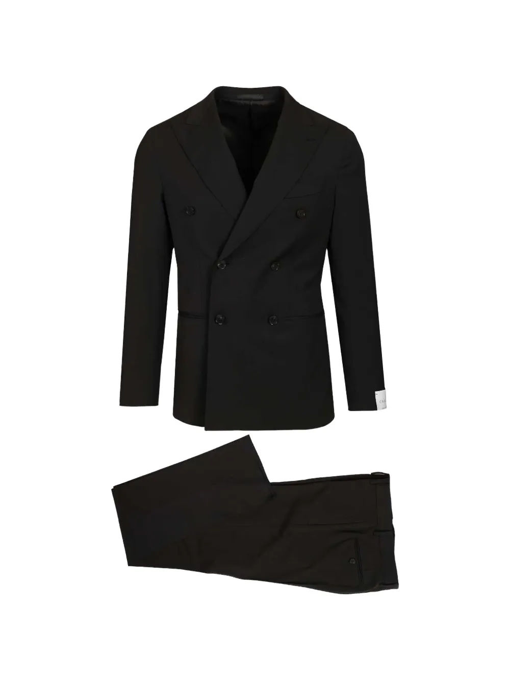 Caruso Aida double-breasted suit - Nero