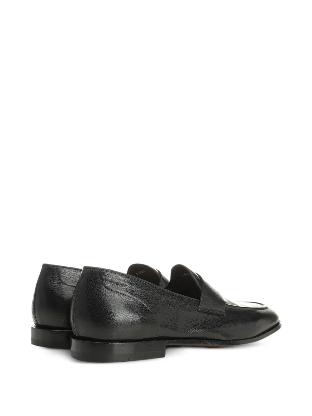 Al Duca D Aosta 1902 Athens pebble-grain leather loafers Zwart