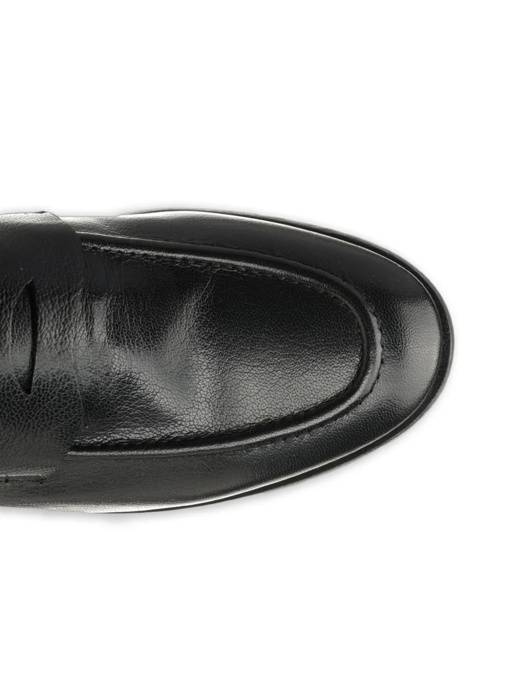Al Duca D Aosta 1902 Athens pebble-grain leather loafers Zwart