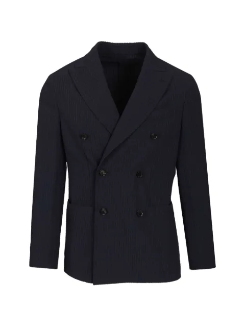 Caruso Butterfly double-breasted seersucker blazer