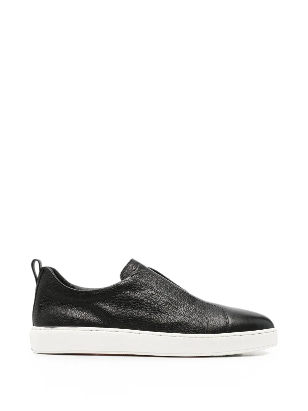 Santoni Victory slip-on grained-leather sneakers - Nero