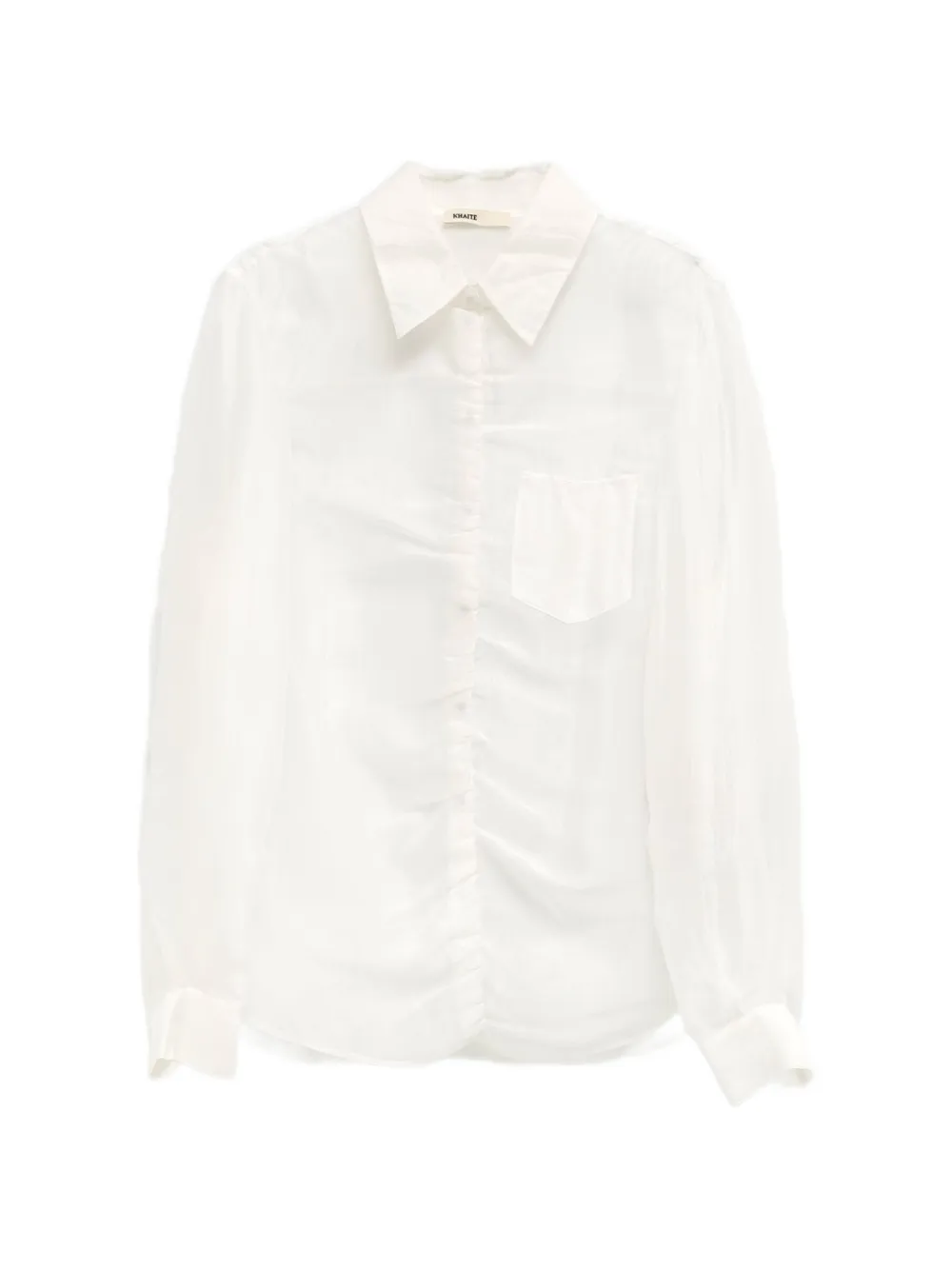 KHAITE ruched chest-pocket shirt - Bianco