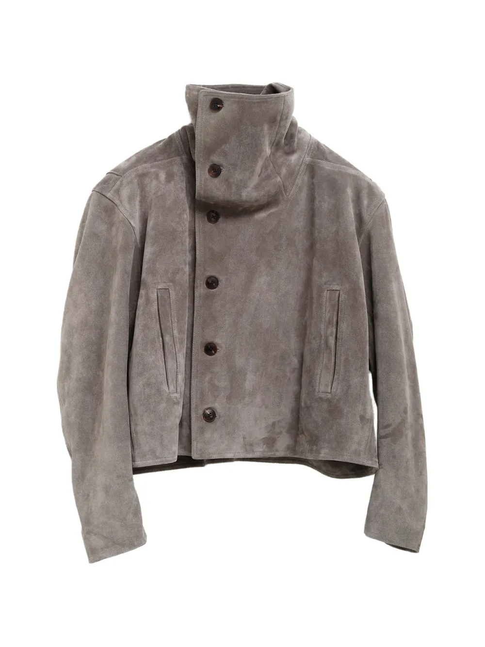 Rick Owens high-neck buttoned jacket - Grigio