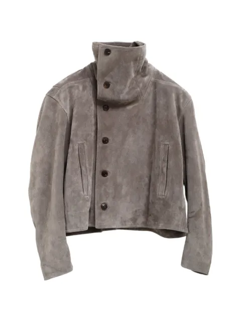 Rick Owens high-neck buttoned jacket