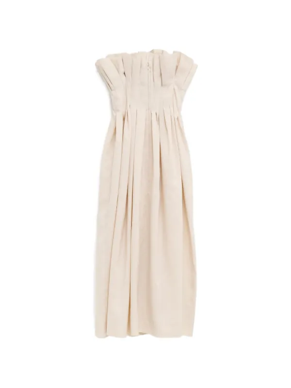 khaite beige dress Claude in Cream - Ivory Designer Dress Size:11 18207429 COLORE_Multicolore 50936 Davinci Jacquard Aline