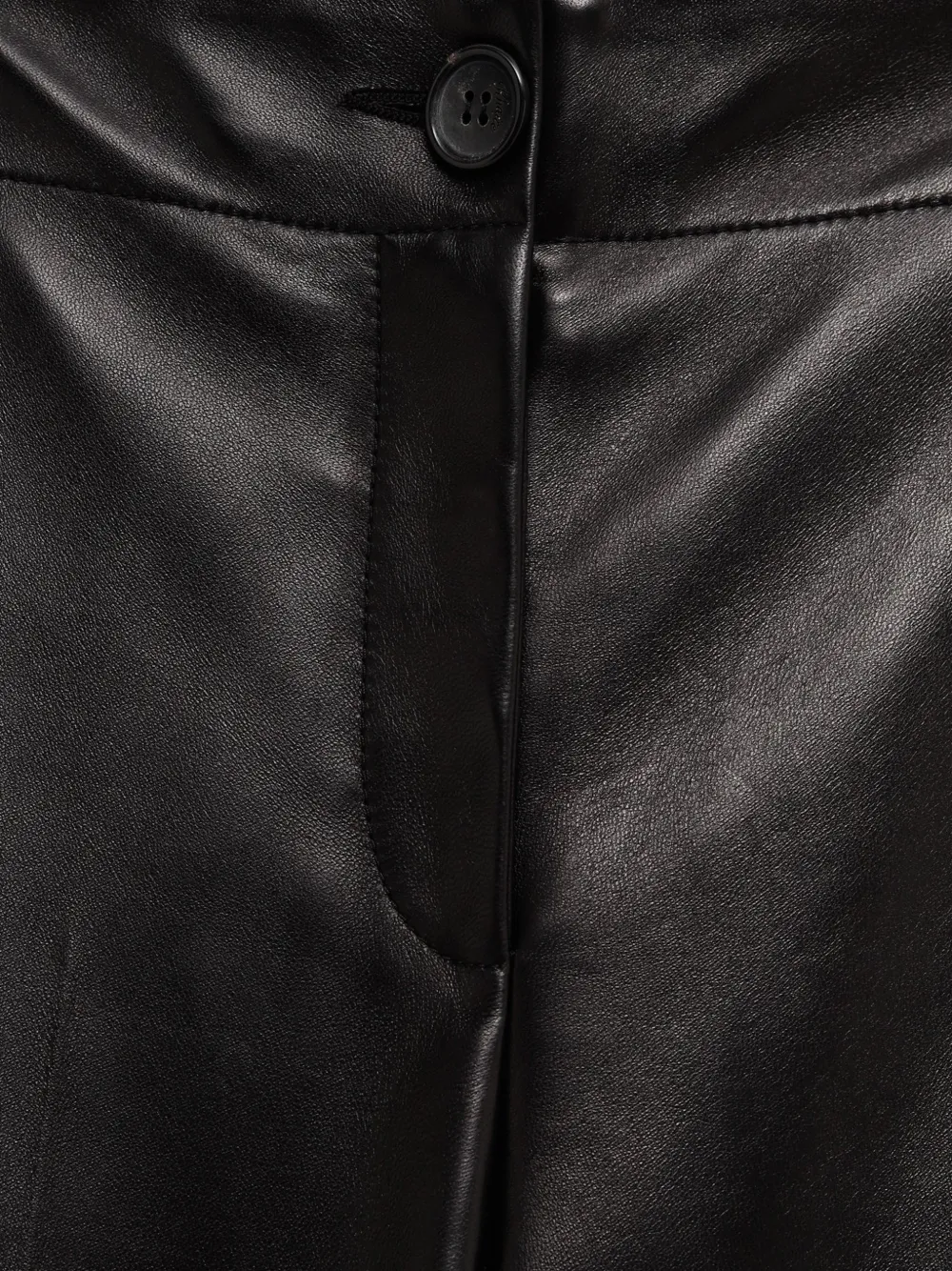 KHAITE Mita leren broek Zwart