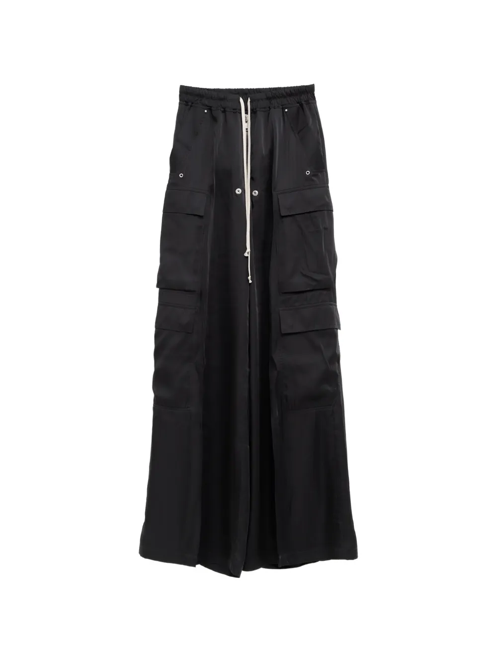 Rick Owens Drawstring-waist Wide-leg Cargo Pants In Black