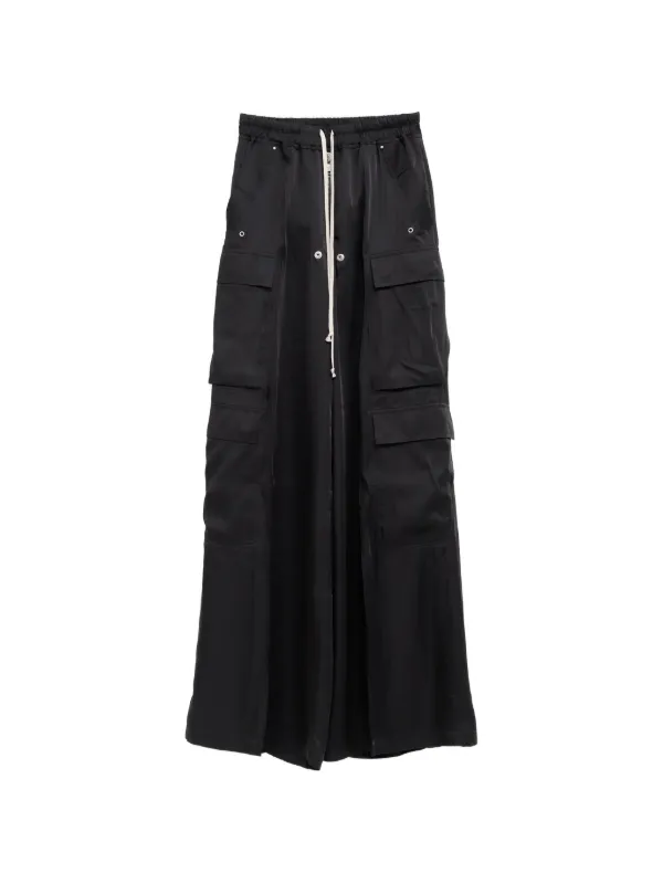 Rick Owens Drawstring-waist Wide-leg Cargo Pants in Black