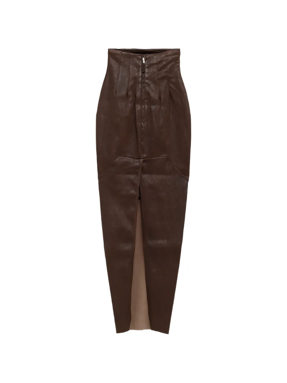 Rick Owens Leren maxi-rok met rits Bruin