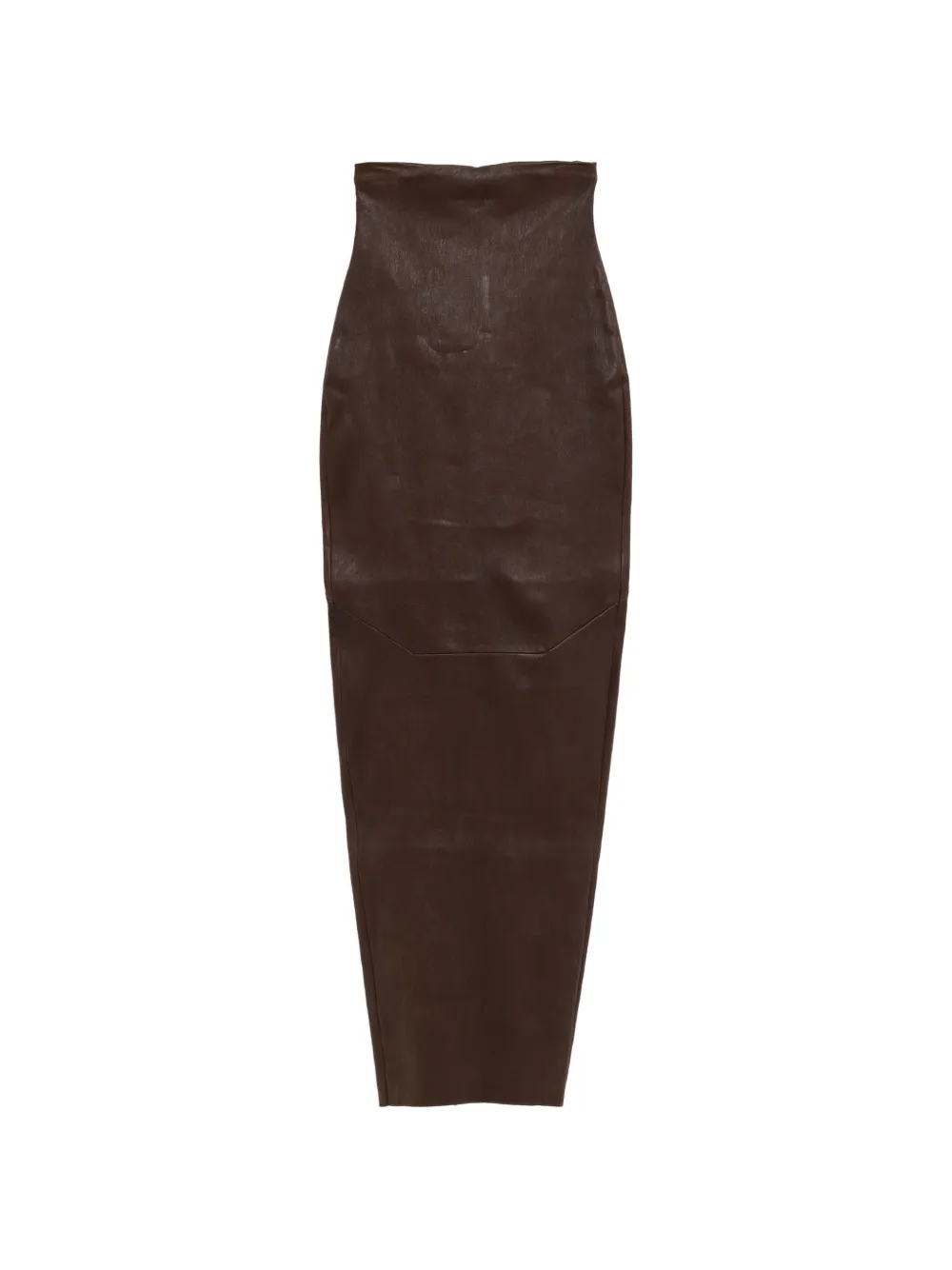 Rick Owens zip-fastening leather maxi skirt - Braun