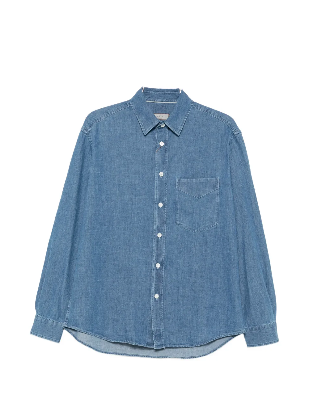 Canali Chest-pocket Denim Shirt In Blue