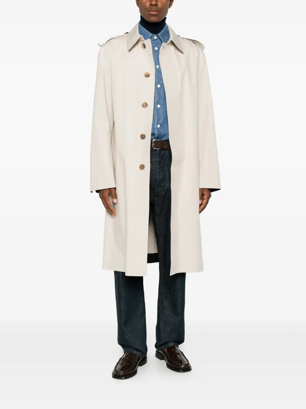 Canali Denim overhemd Blauw