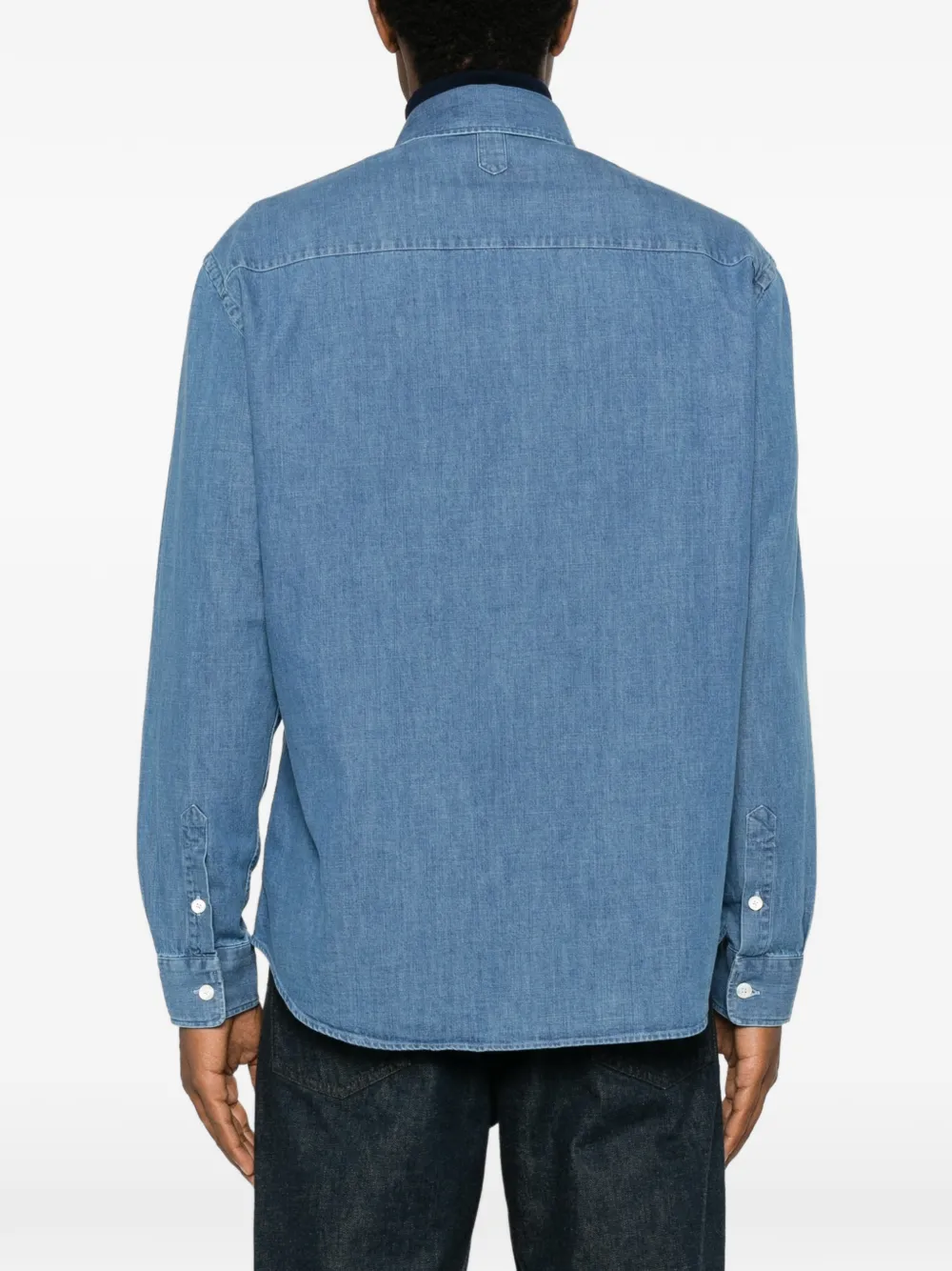 Canali Denim overhemd Blauw