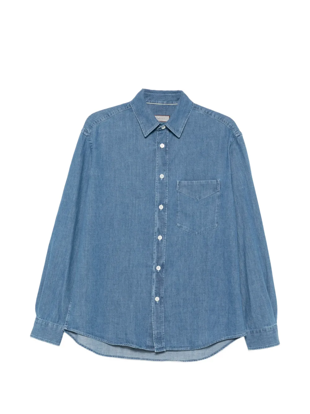 Canali chest-pocket denim shirt - Blu
