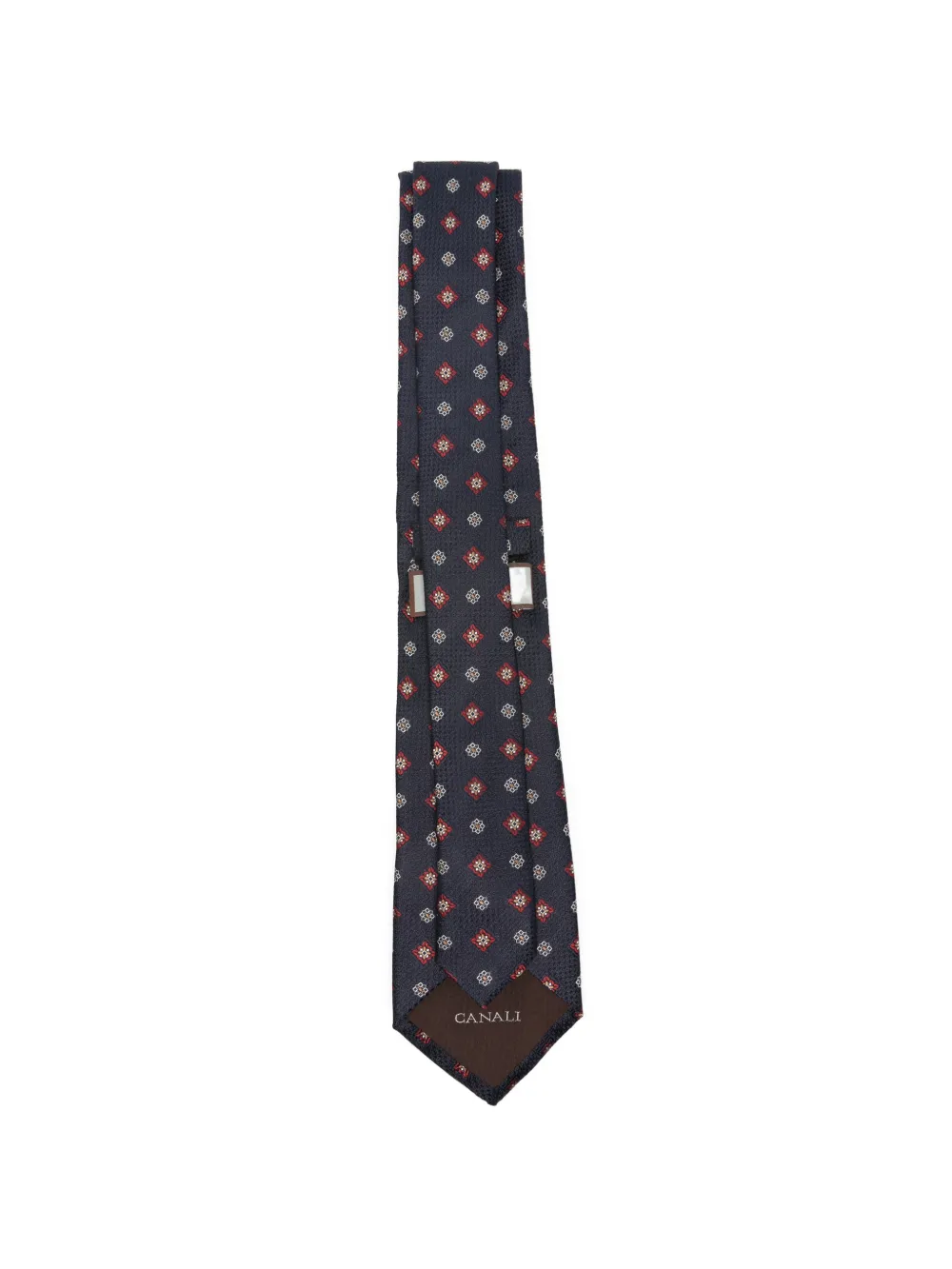 Canali Stropdas met geometrisch patroon Blauw