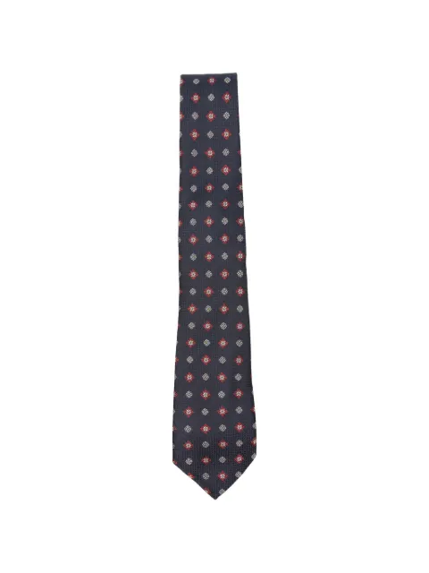 Canali geometric-pattern pointed-tip tie