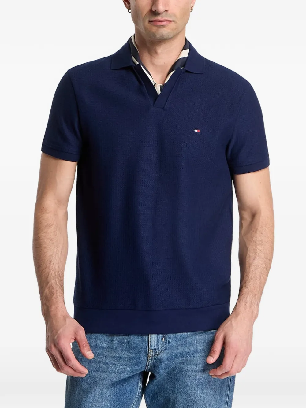 Tommy Hilfiger textured-finish polo shirt - Blu