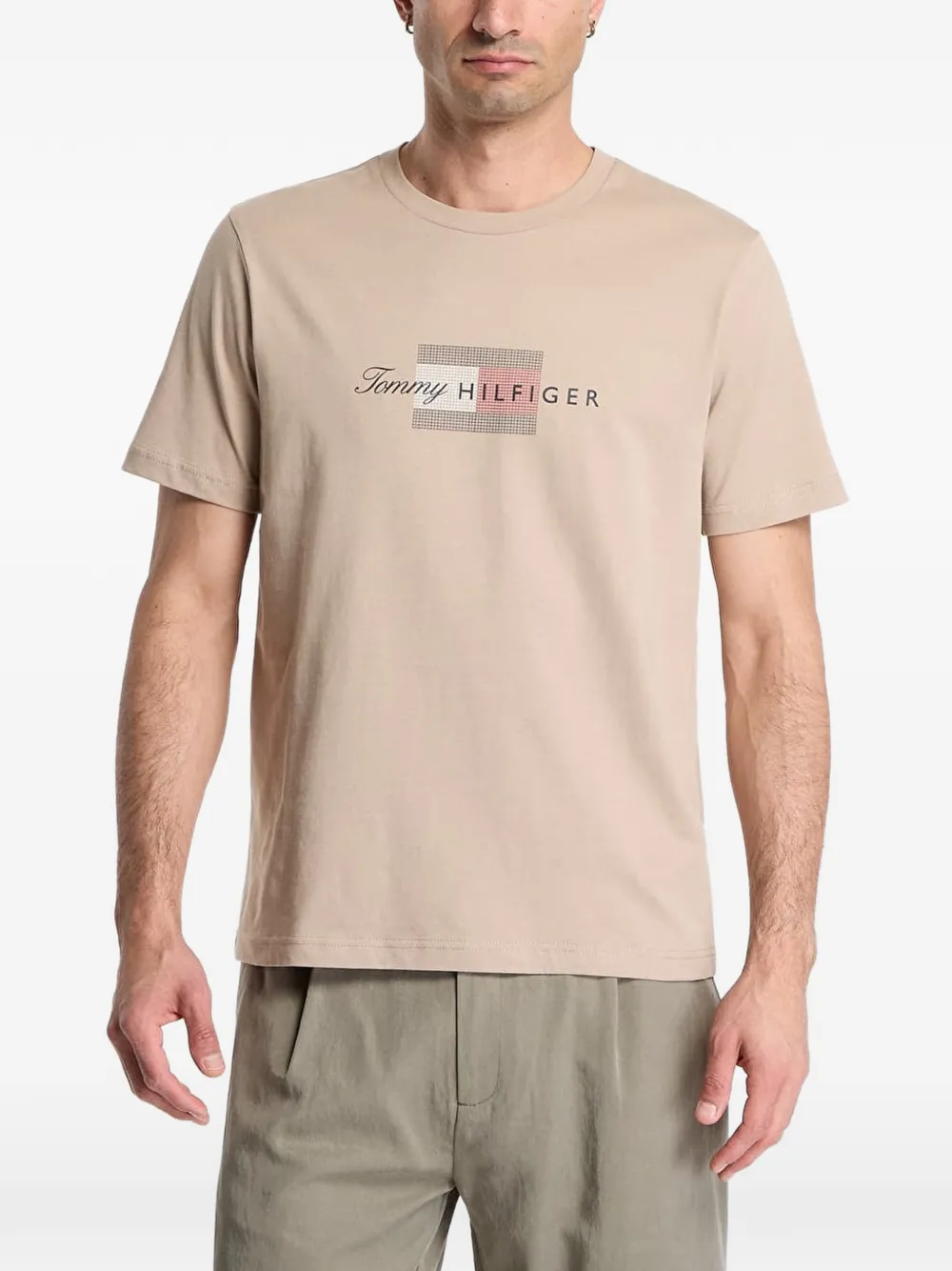 Tommy Hilfiger logo-print T-shirt - Nude