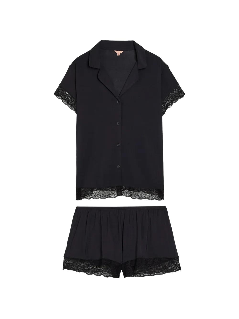 Eberjey Malou lace-trim pajamas set - Schwarz