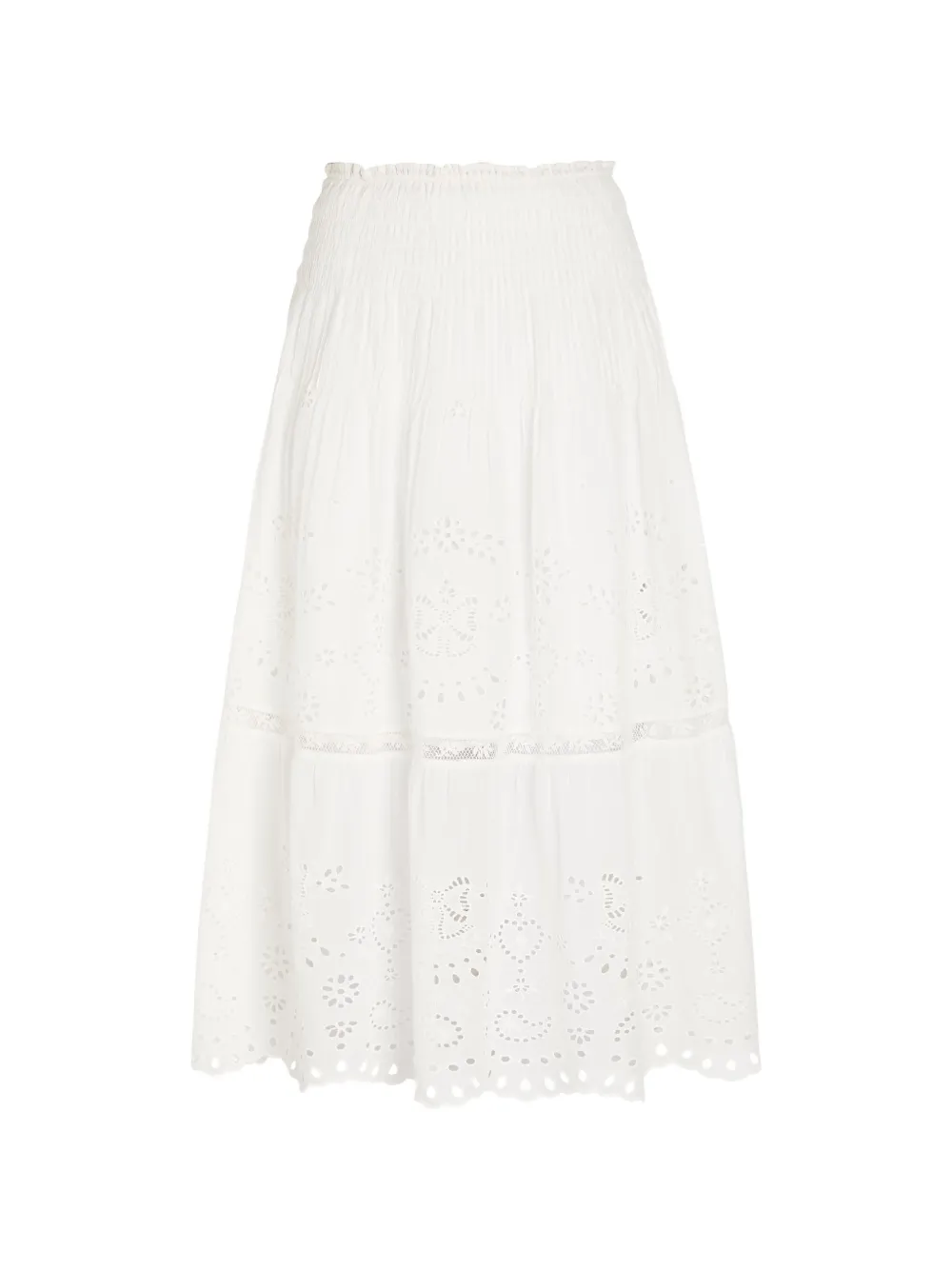 LoveShackFancy Mallow A-Line midi skirt - Bianco