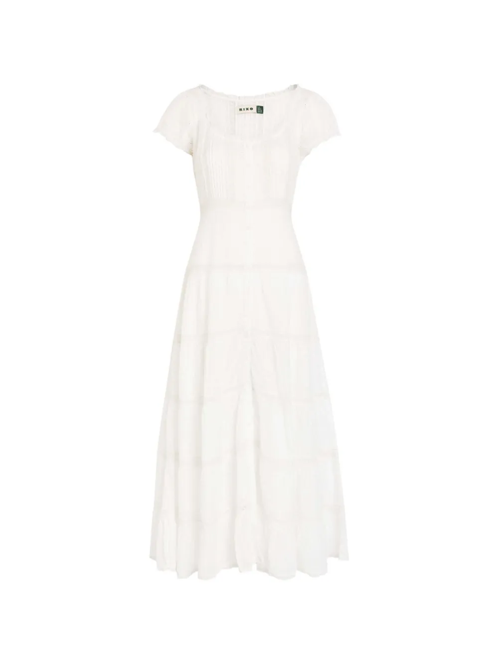 Rixo Jaclyn broderie-anglaise tiered maxi dress - Bianco