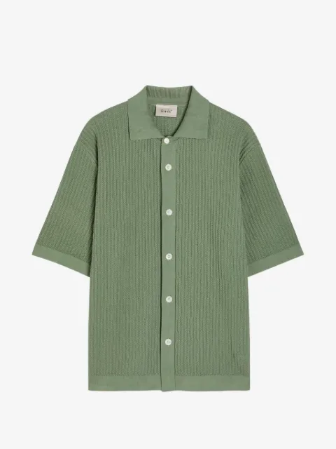 Foret textured-knit short-sleeve shirt